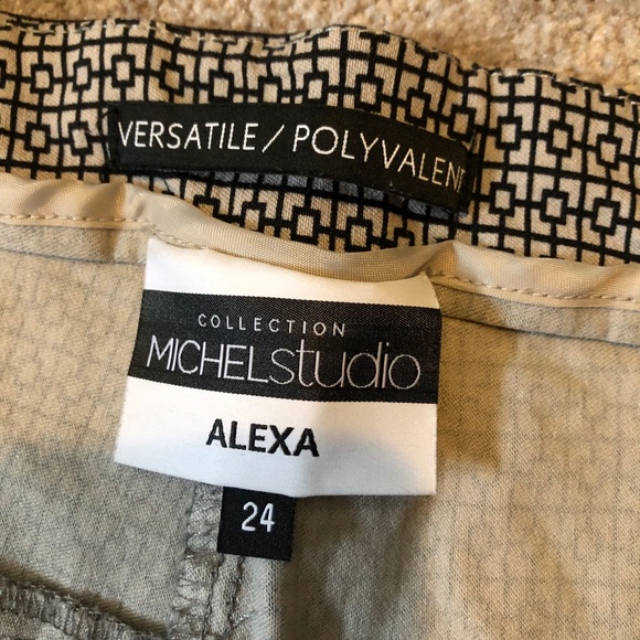 Michel Studio Geometric Print Pockets Capris Pant Size 24 C - Picture 4 of 5